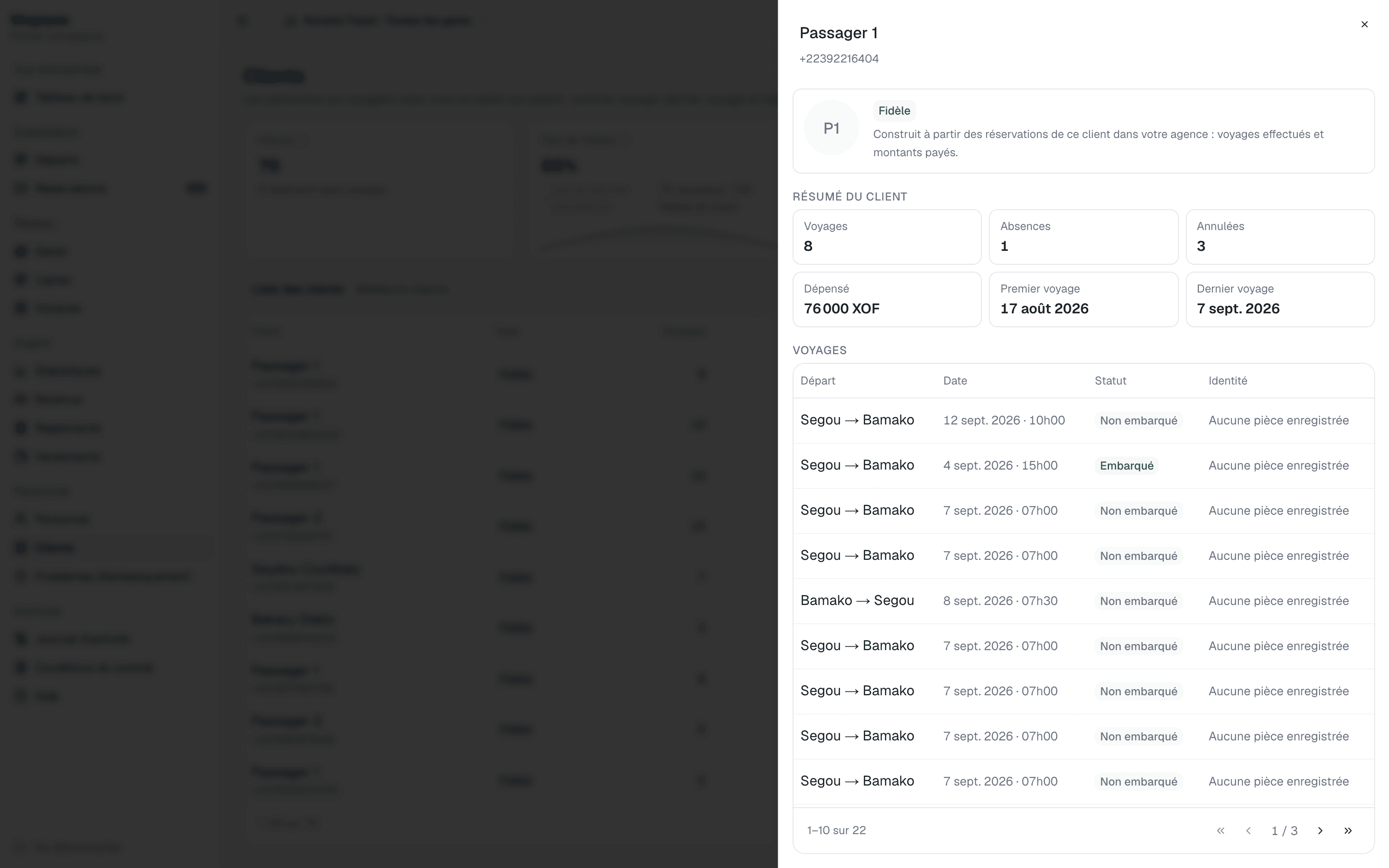 La fiche client · une ligne ouverte