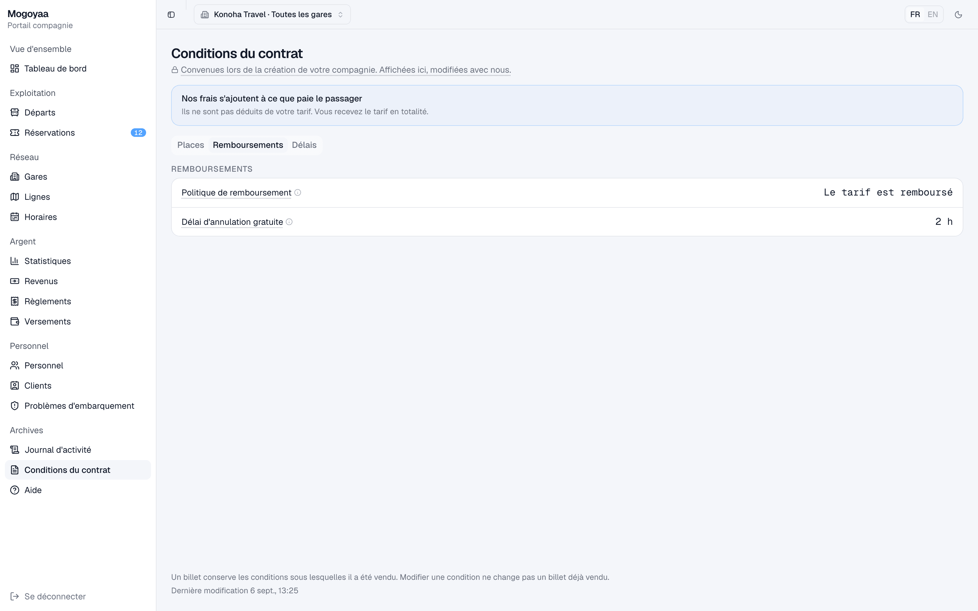Les conditions du contrat · « Remboursements »